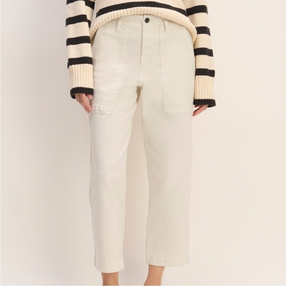 Everlane The Organic Utility Pant in Bone Size 10 Minimalist Capsule Wardrobe